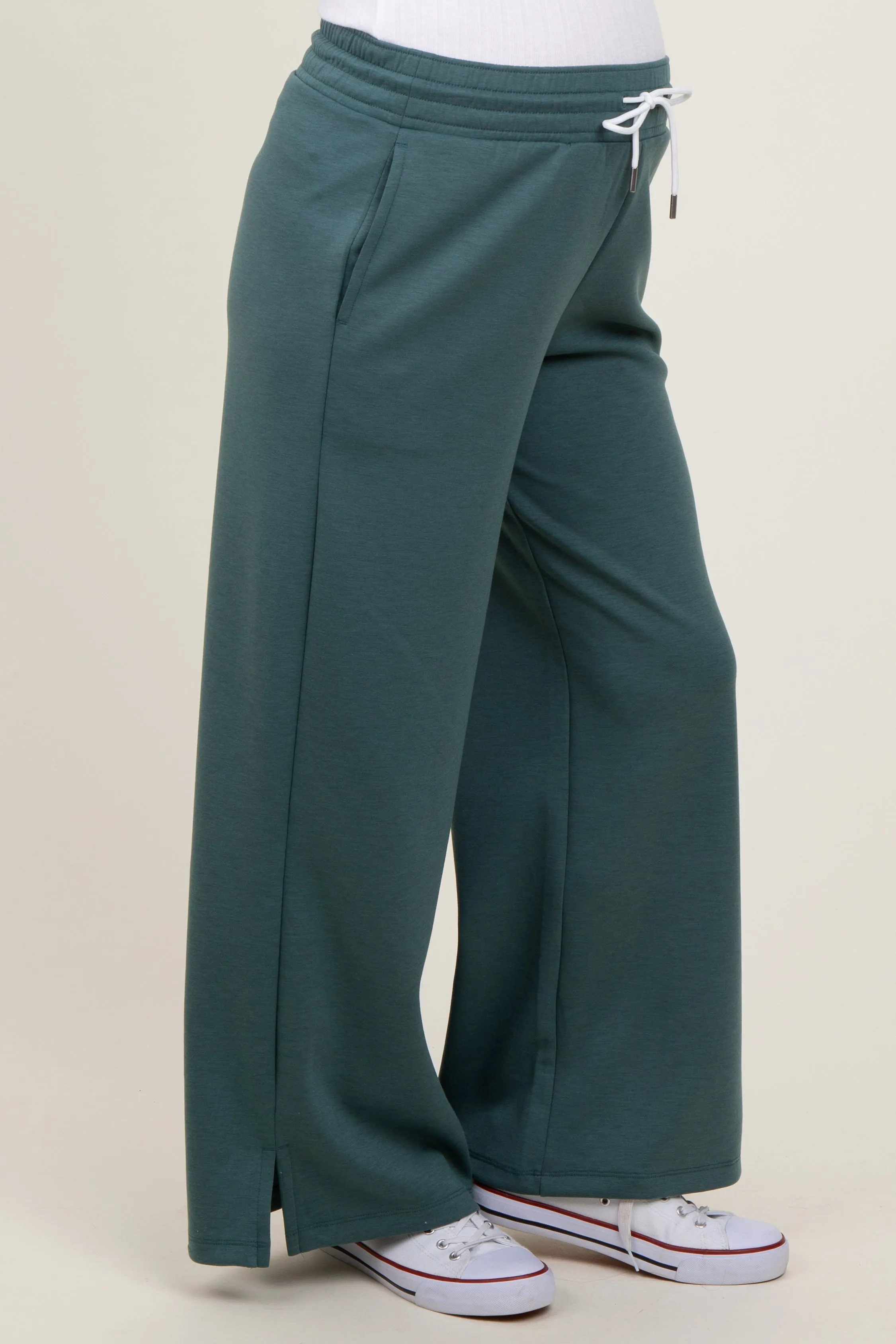 Teal Drawstring Maternity Lounge Pants sold by Pinkblush product image thumbnail 4