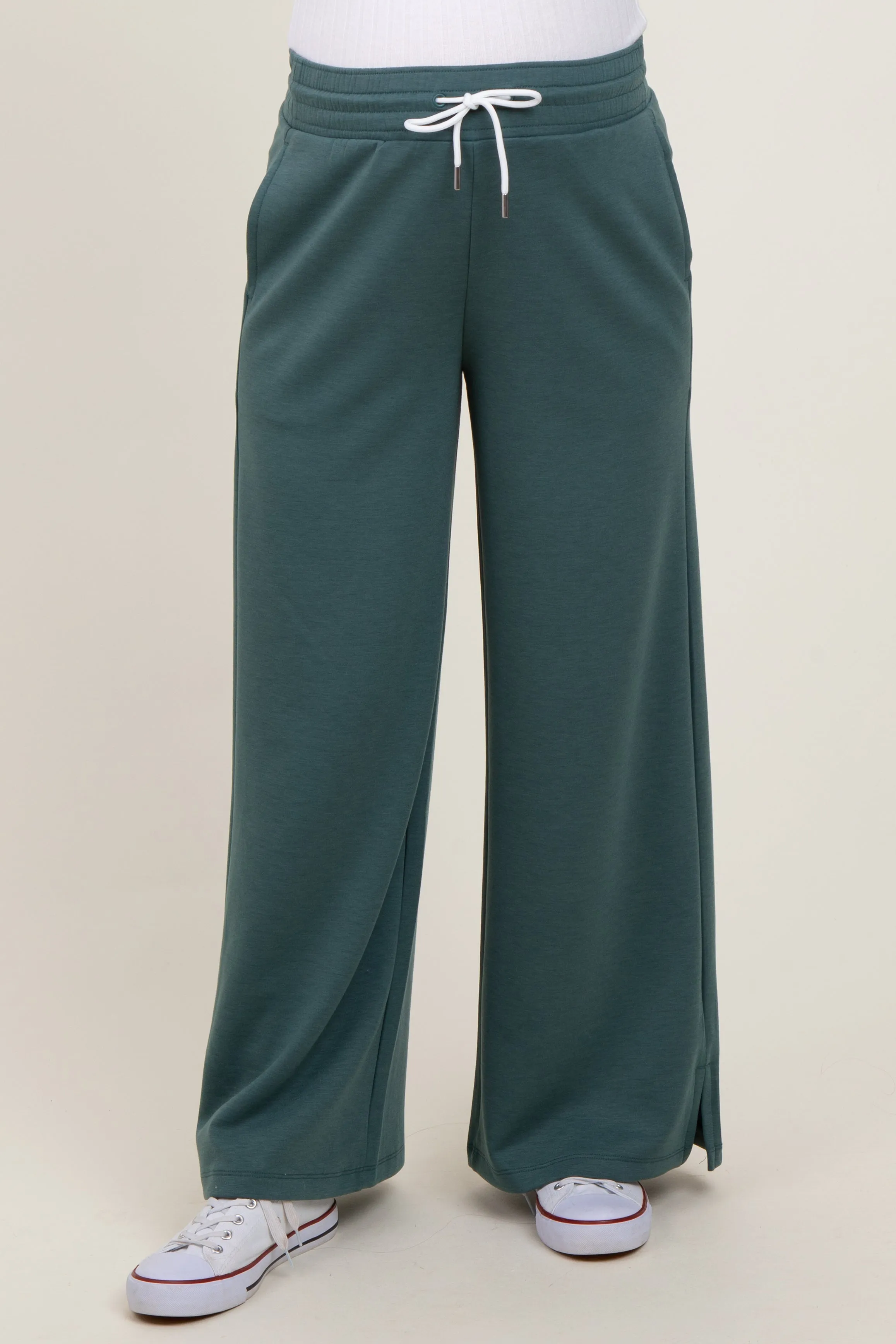Teal Drawstring Maternity Lounge Pants sold by Pinkblush product image thumbnail 3