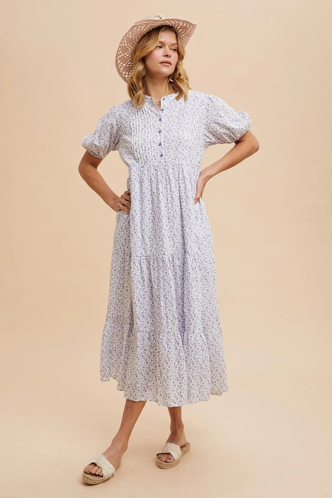 Blue Iris Floral Button Maxi Dress sold by Pinkblush product image thumbnail 3