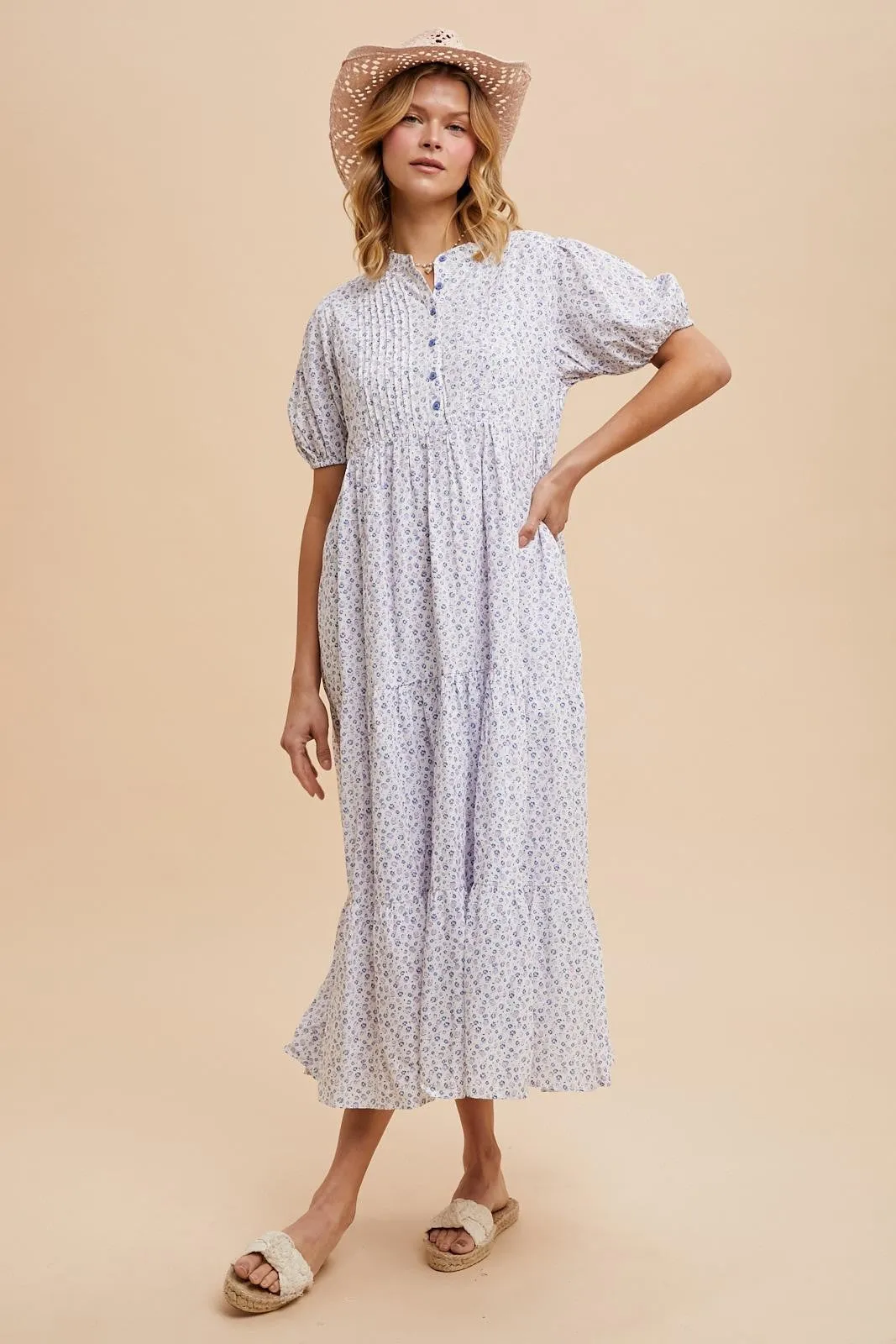 Blue Iris Floral Button Maxi Dress sold by Pinkblush product image thumbnail 4