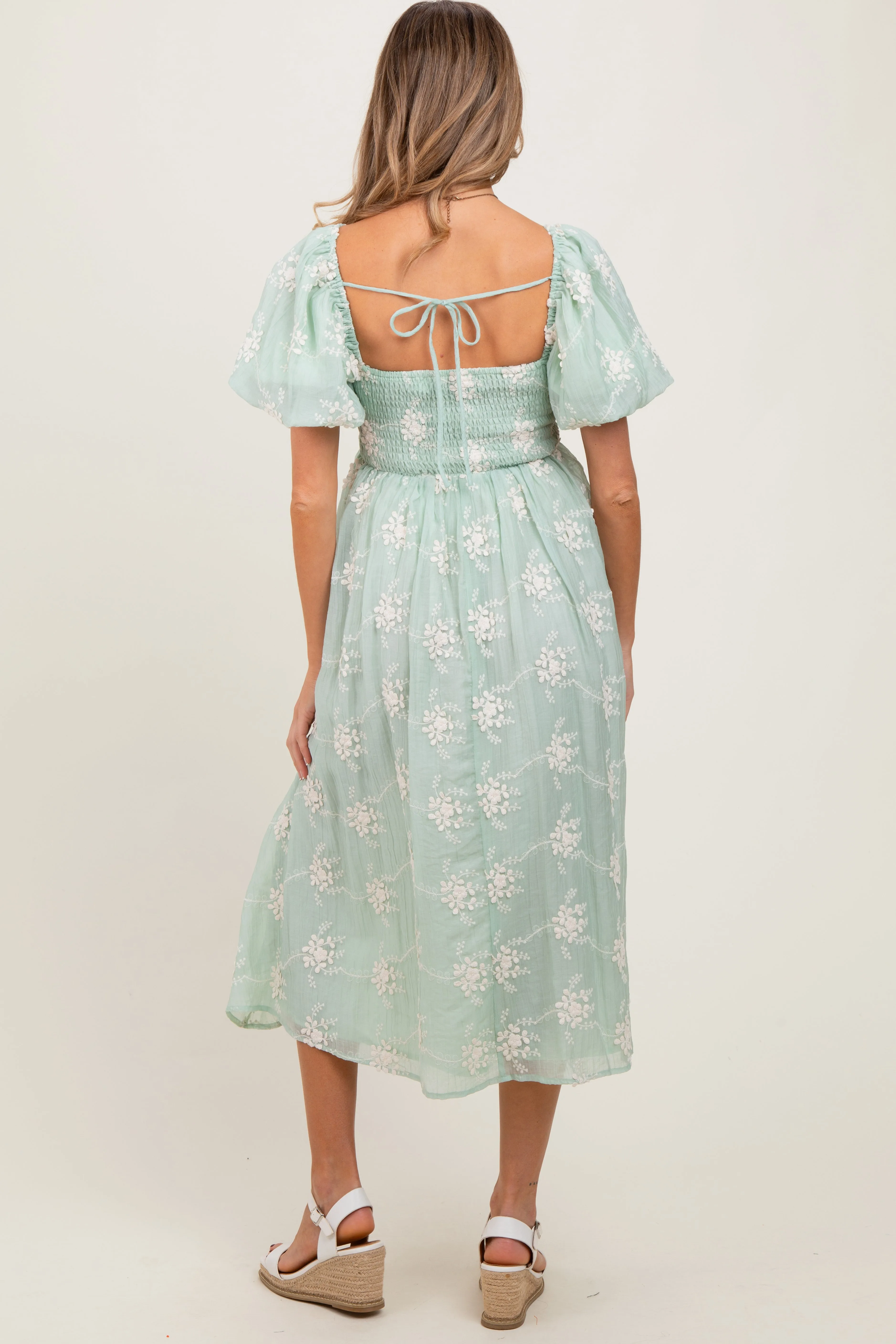 Mint Textured Maternity Midi Dress sold by Pinkblush product image thumbnail 3