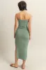 Sage Strapless Fitted Maxi Dress sold by Pinkblush