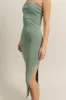 Sage Strapless Fitted Maxi Dress sold by Pinkblush