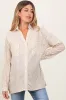 Dark Yellow Striped Double Pocket Maternity Button Down Top sold by Pinkblush