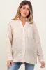 Dark Yellow Striped Double Pocket Maternity Button Down Top sold by Pinkblush