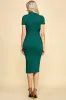 Hunter Green Mock Neck Short Sleeve Dress sold by Pinkblush