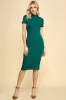 Hunter Green Mock Neck Short Sleeve Dress sold by Pinkblush