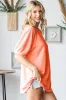 Orange Terry Contrast Short Sleeve Top sold by Pinkblush