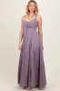 Purple Gathered Tie Front Maxi Dress sold by Pinkblush
