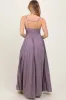 Purple Gathered Tie Front Maxi Dress sold by Pinkblush