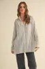 Olive Striped Double Pocket Maternity Button Down Top sold by Pinkblush