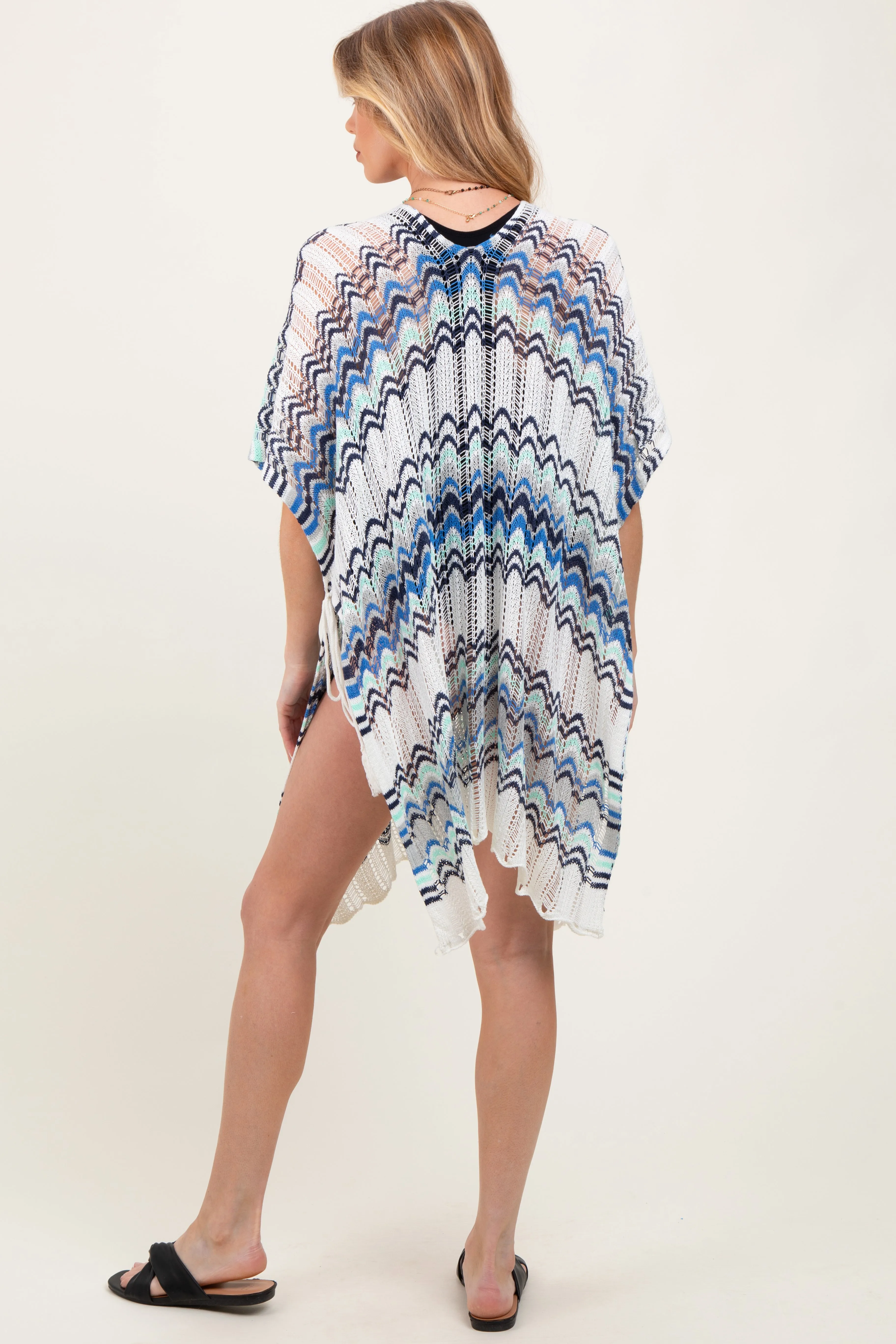 Blue/White Crochet Maternity Cover Up sold by Pinkblush product image thumbnail 3