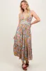 Muticolor Floral Double Strap Lace Trim Midi Dress sold by Pinkblush
