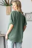 Olive Terry Contrast Short Sleeve Top sold by Pinkblush