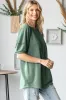 Olive Terry Contrast Short Sleeve Top sold by Pinkblush