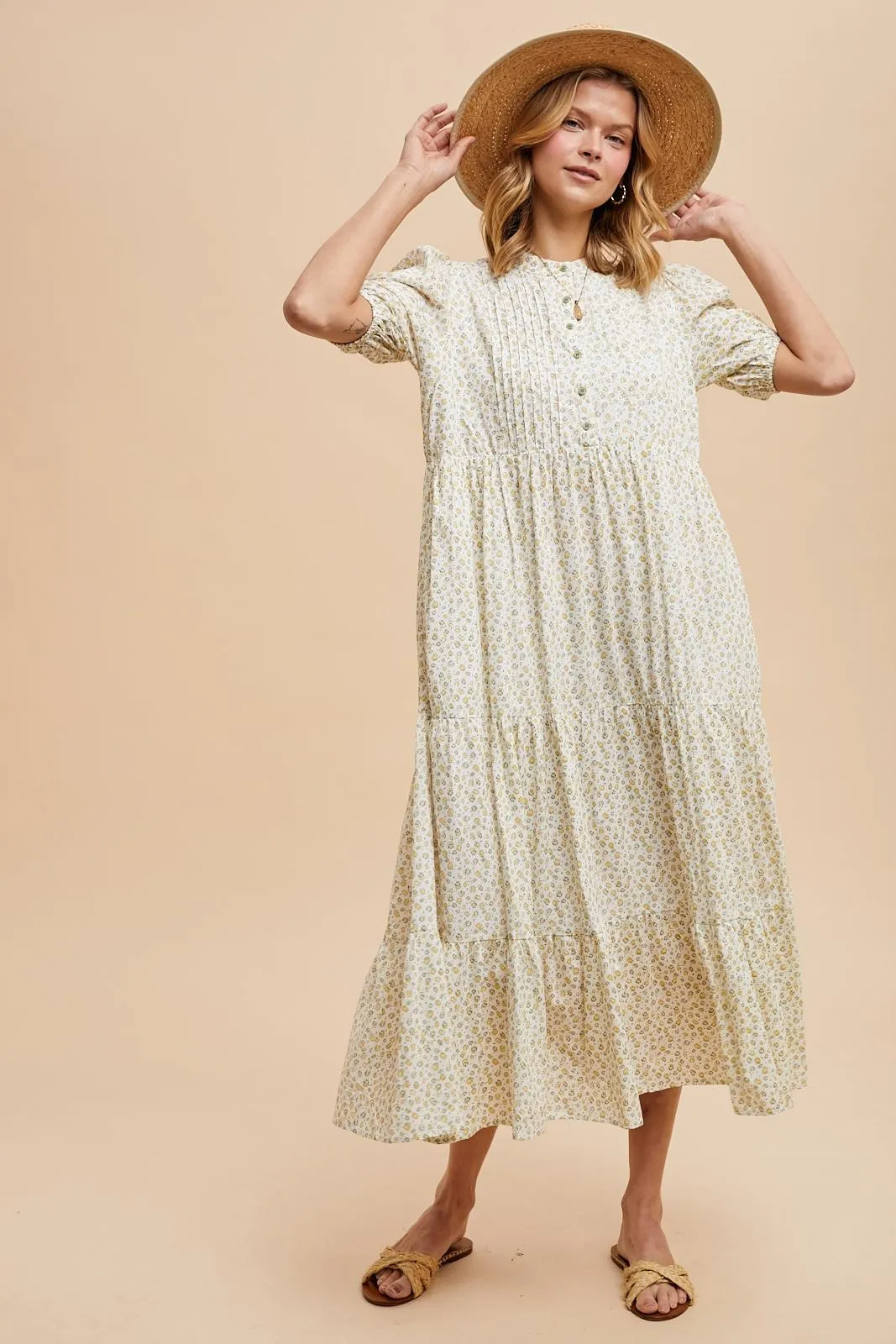 Green Iris Floral Button Maxi Dress sold by Pinkblush product image thumbnail 3