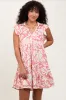 Pink Abstract Print Ruffle Hem Mini Dress sold by Pinkblush