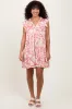 Pink Abstract Print Ruffle Hem Mini Dress sold by Pinkblush