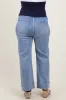 Light Blue Cuffed Wide Leg Maternity Plus Jeans sold by Pinkblush