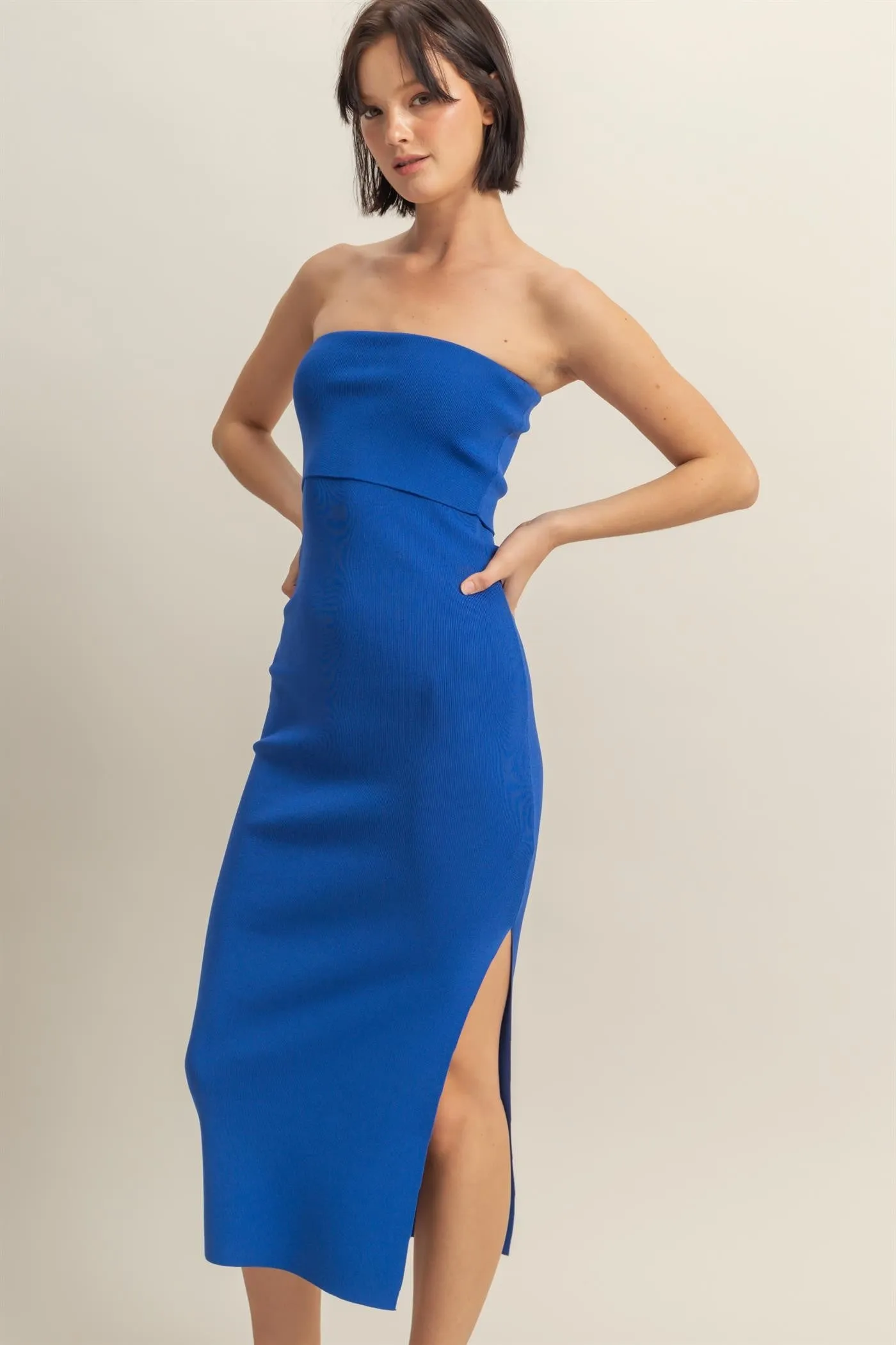 Royal Blue Strapless Fitted Maxi Dress sold by Pinkblush product image thumbnail 2