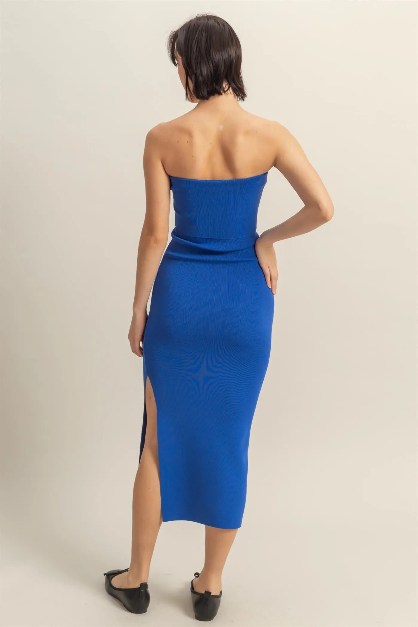 Royal Blue Strapless Fitted Maxi Dress sold by Pinkblush product image thumbnail 3