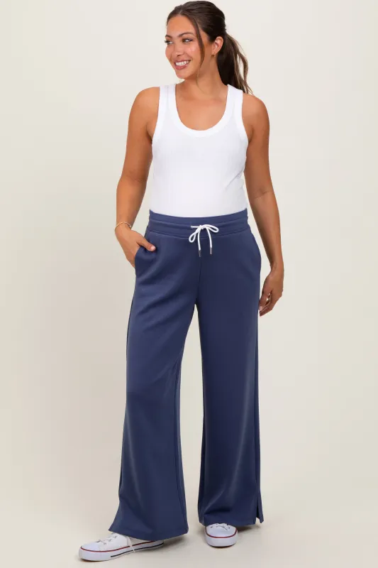 Navy Drawstring Maternity Lounge Pants sold by Pinkblush