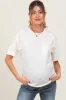Ivory Short Sleeve Front Pocket Tunic Maternity Top sold by Pinkblush