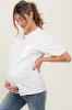 Ivory Short Sleeve Front Pocket Tunic Maternity Top sold by Pinkblush