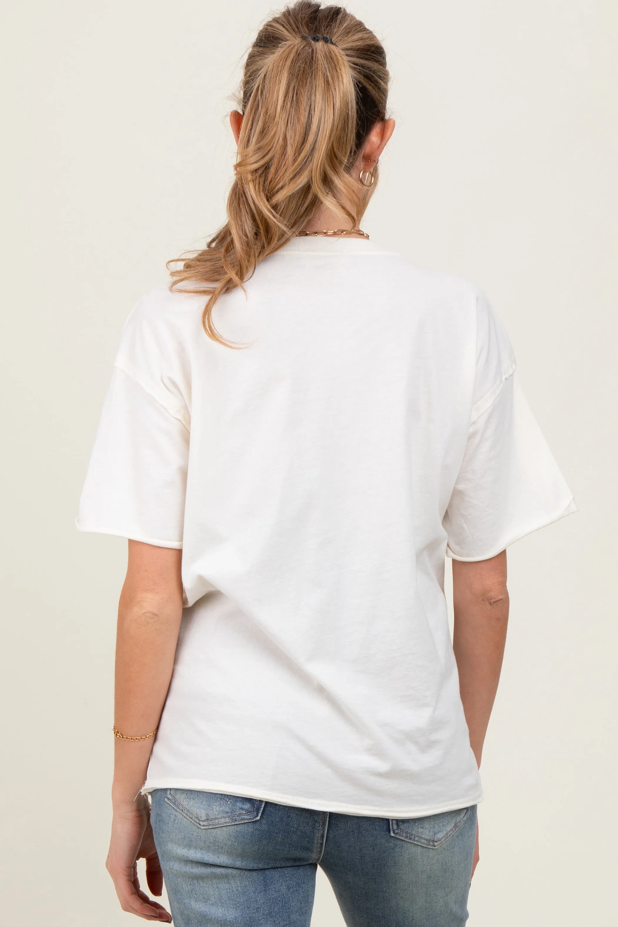 Ivory Short Sleeve Front Pocket Tunic Maternity Top sold by Pinkblush product image thumbnail 4