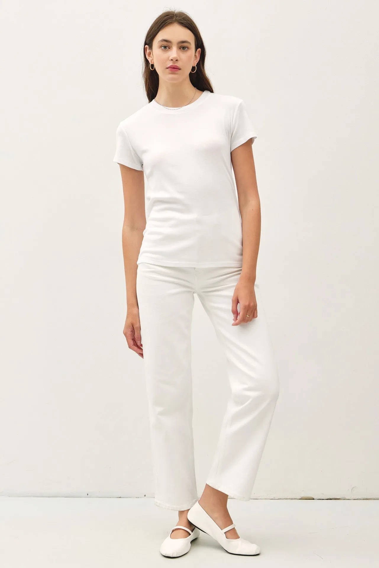 White Classic Crewneck T-Shirt sold by Pinkblush product image thumbnail 2