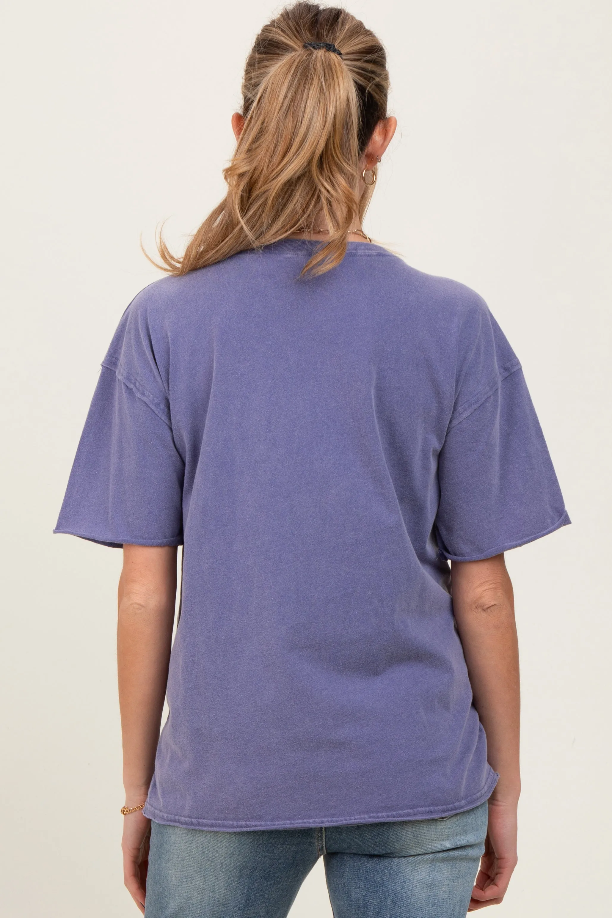 Lavender Short Sleeve Front Pocket Tunic Maternity Top sold by Pinkblush product image thumbnail 4
