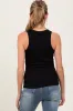 Black Ribbed Basic Crew Neck Maternity Tank sold by Pinkblush