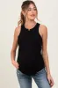 Black Ribbed Basic Crew Neck Maternity Tank sold by Pinkblush