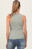 Light Olive Ribbed Basic Crew Neck Maternity Tank sold by Pinkblush