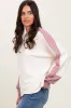 Cream Brushed Knit Colorblock Sleeve Pullover sold by Pinkblush