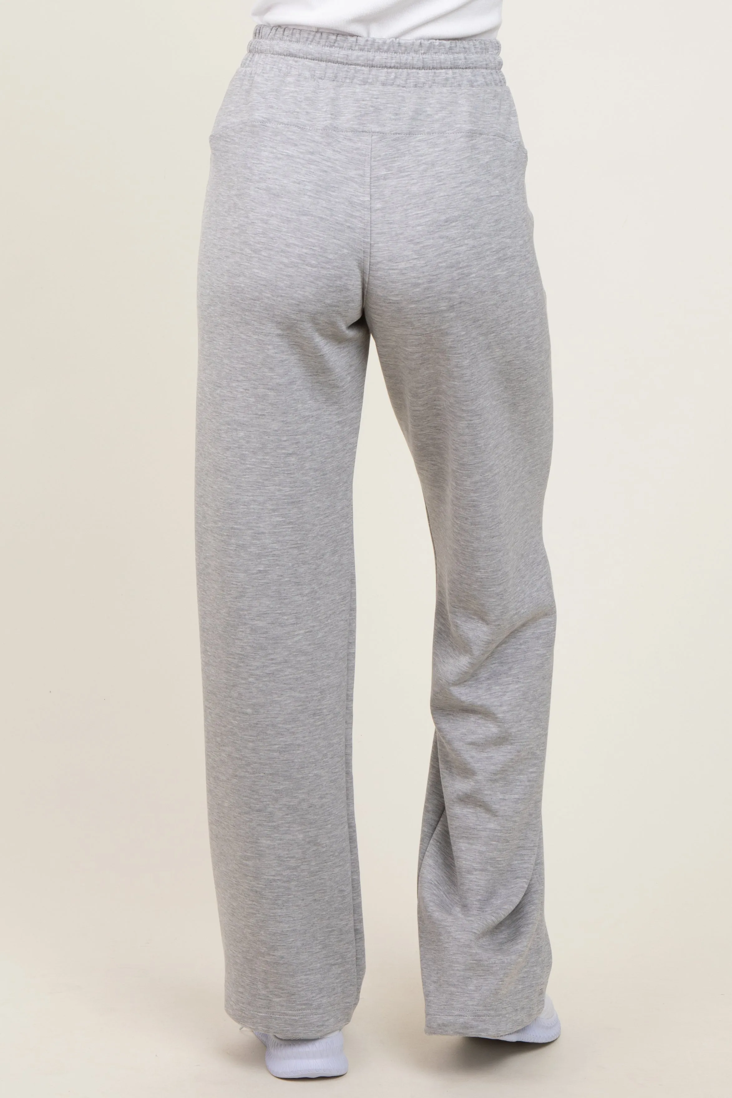 Heather Grey Straight Leg Drawstring Sweatpants sold by Pinkblush product image thumbnail 5