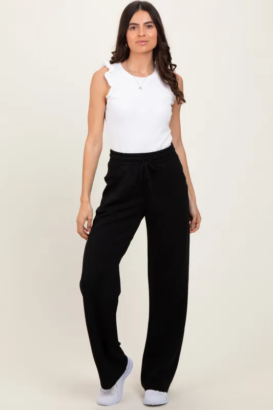Black Straight Leg Drawstring Sweatpants sold by Pinkblush