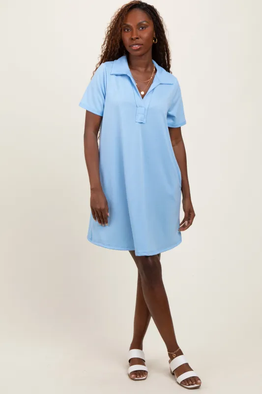Blue Basic Polo Dress sold by Pinkblush
