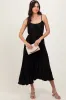 Black Pleated Sash Tie Maternity Midi Dress sold by Pinkblush