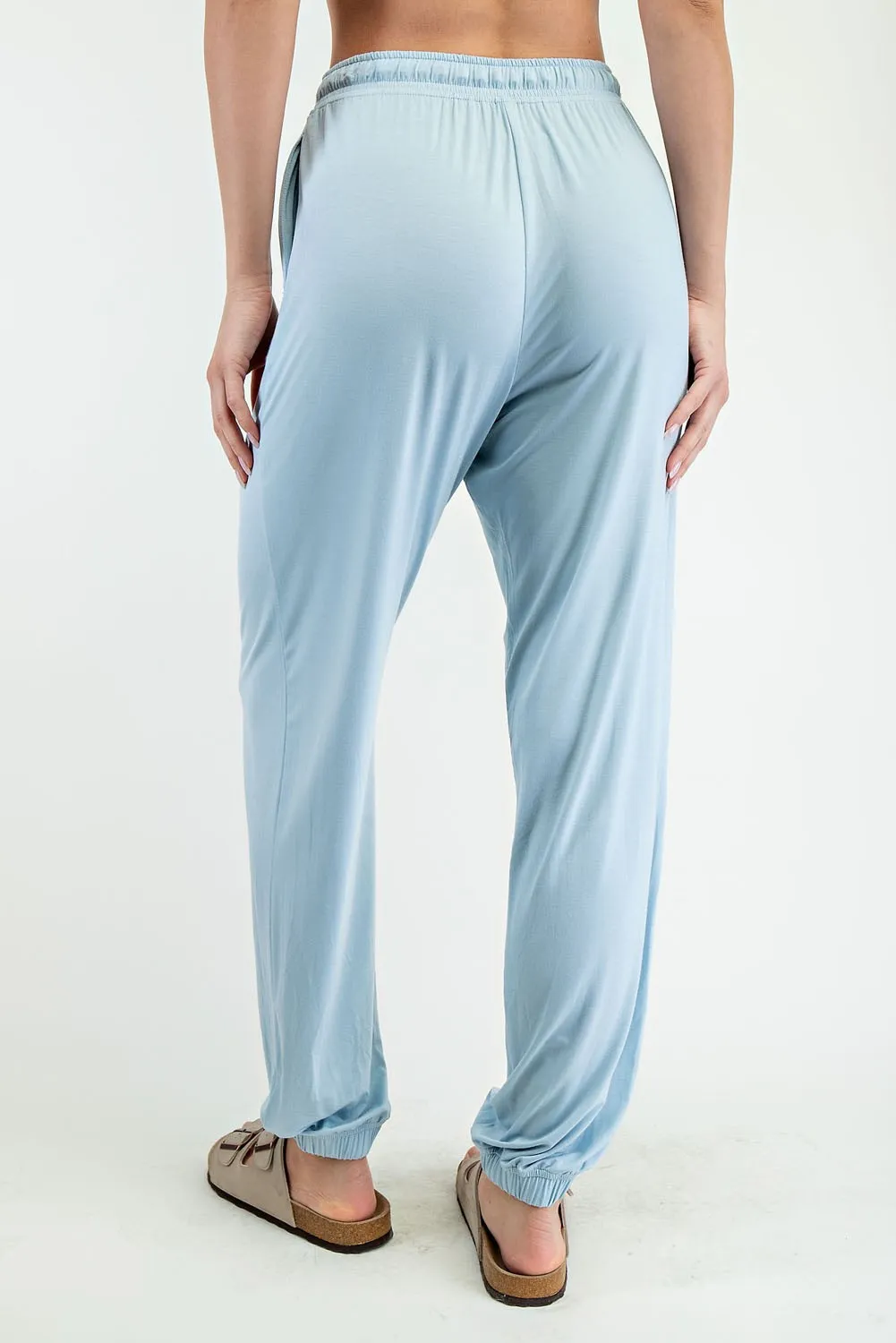 Light Blue Drawstring Jogger Pants sold by Pinkblush product image thumbnail 4