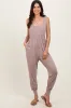 Mocha Scoop Neck Sleeveless Jogger Jumpsuit sold by Pinkblush