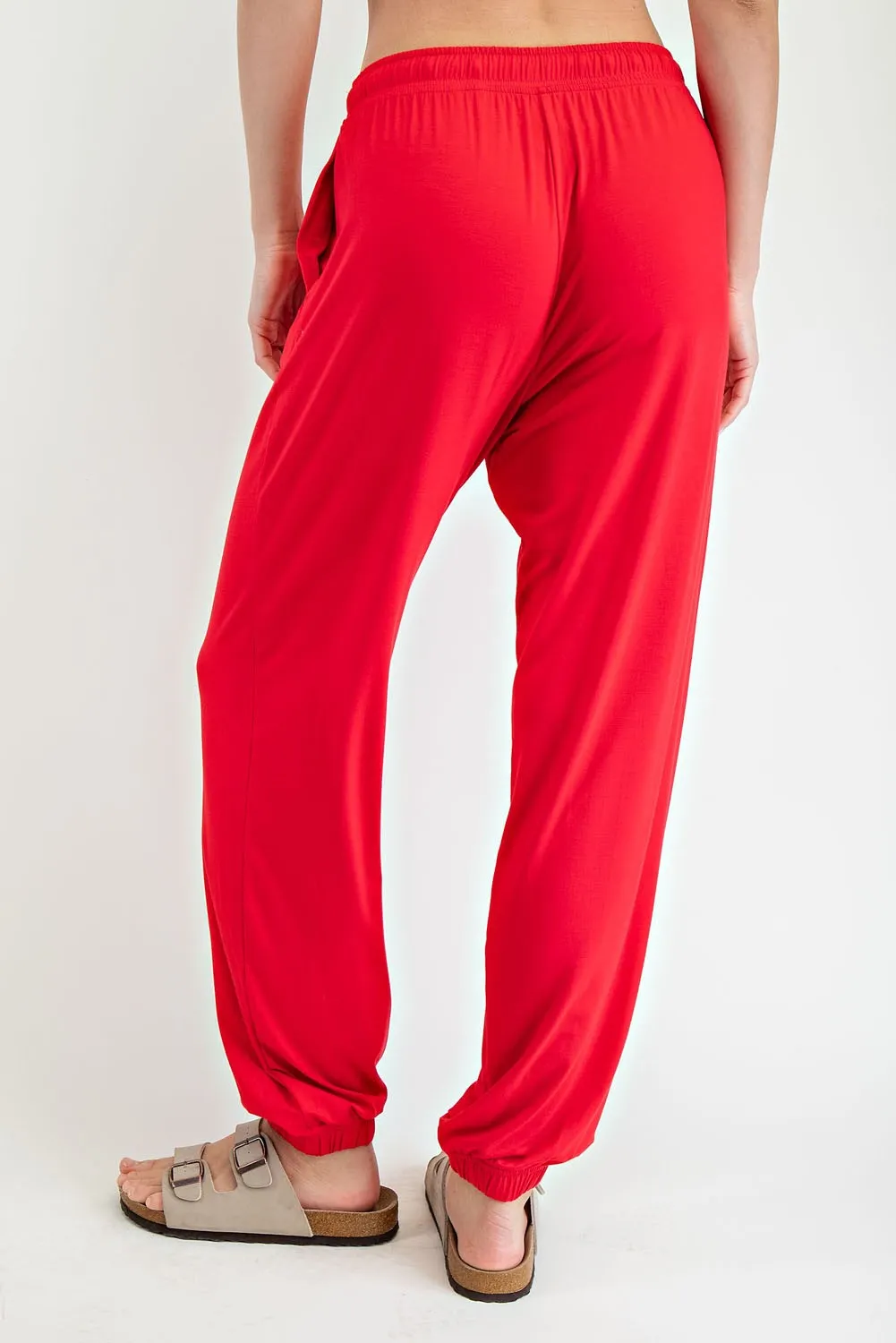 Red Drawstring Jogger Pants sold by Pinkblush product image thumbnail 4