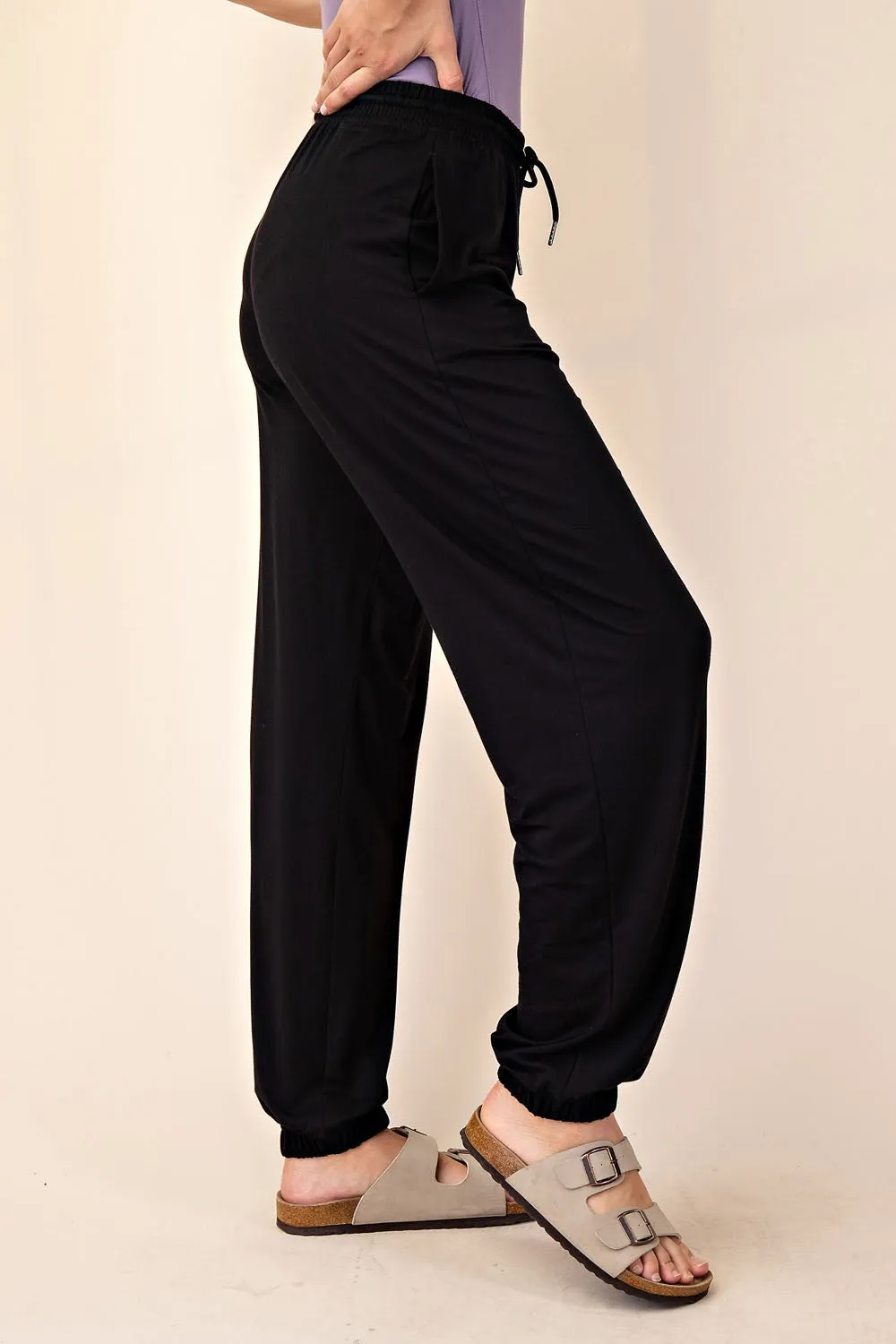 Black Drawstring Jogger Pants sold by Pinkblush product image thumbnail 4