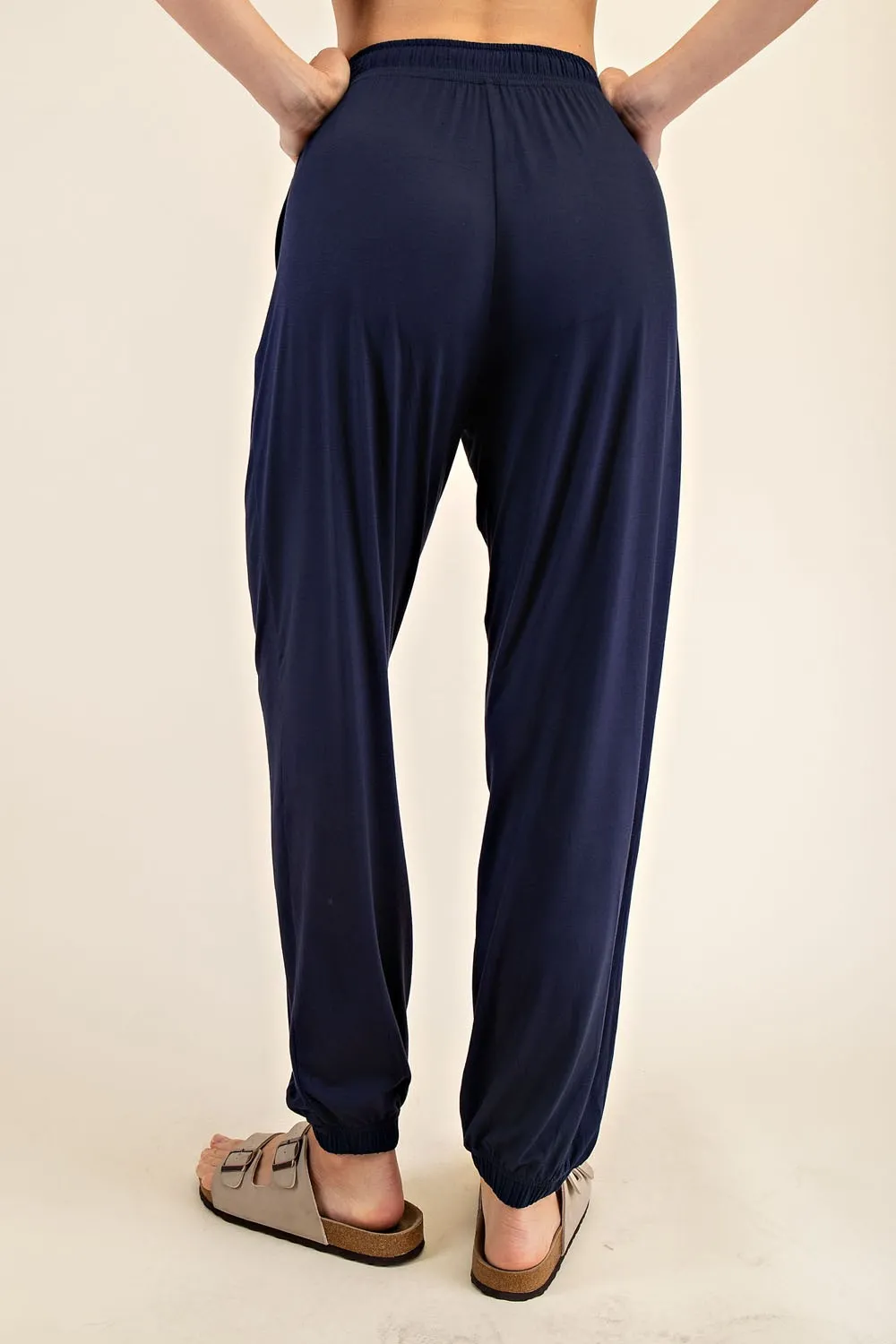 Navy Drawstring Jogger Pants sold by Pinkblush product image thumbnail 4