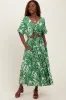 Green Brushstroke Print Cutout Midi Dress sold by Pinkblush