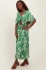 Green Brushstroke Print Cutout Midi Dress sold by Pinkblush