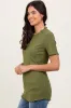 Olive Ribbed Short Sleeve Top sold by Pinkblush