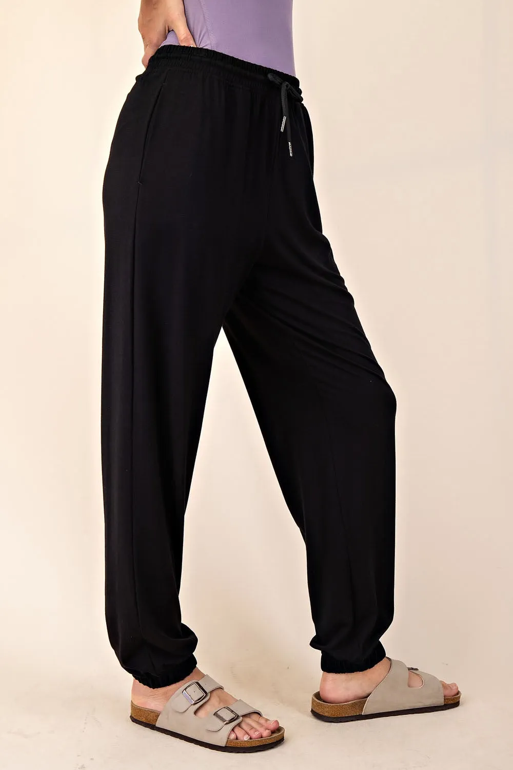 Black Drawstring Jogger Pants sold by Pinkblush product image thumbnail 3