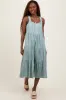 Light Olive Dot Stripe Tiered Midi Dress sold by Pinkblush