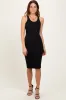 Black Ribbed Racer Back Sleeveless Midi Dress sold by Pinkblush